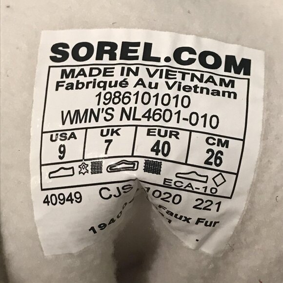 Sorel Boots Womens Size 9 Black White Sherpa Lace Up Snow Explorer II Joan Cozy - Picture 8 of 9